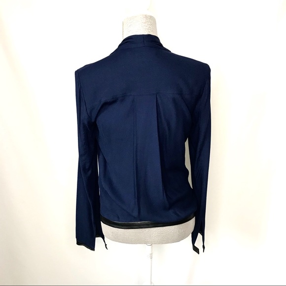 SOLD🥂 HELMUT LANG Morse Leather Trim Faux Wrap Top NWT - Picture 5 of 16